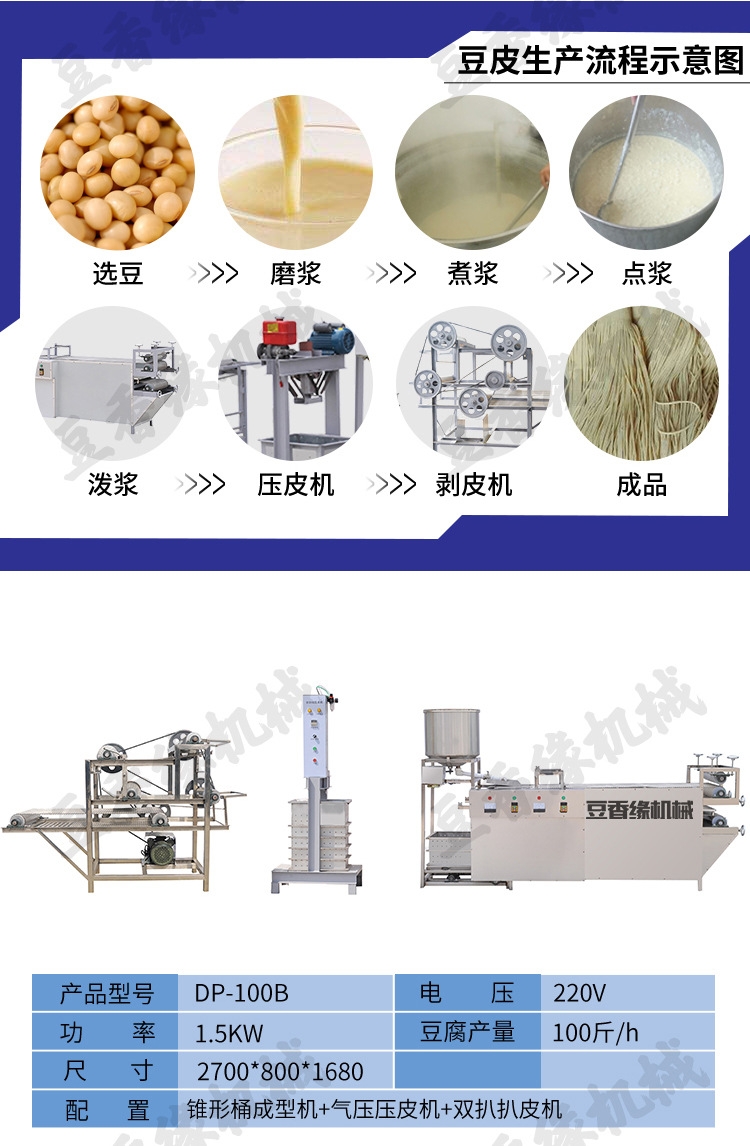 最新型豆皮机加工全过程，从黄豆到豆皮，见证成就与自信